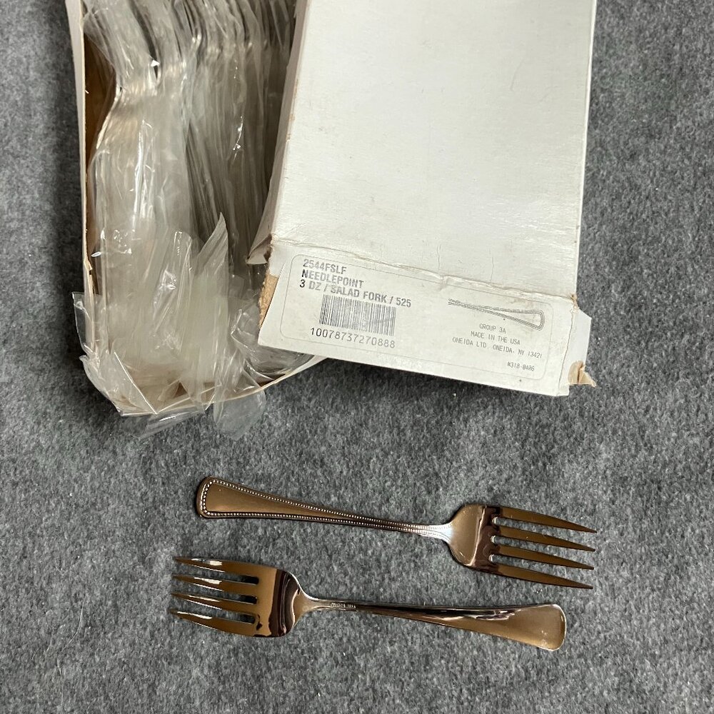 2544FSLF NEW ONEIDA Needlepoint Flatware Salad Fork - Case of 36